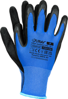 JURAV Blau Arbeitshandschuhe mit Latex Foam Beschichtung