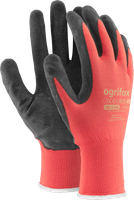 OGRIFOX Arbeitshandschuhe Latex Schwarz Rot