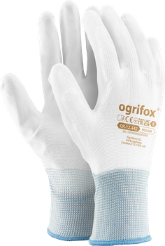 240 x Arbeitshandschuhe Weiss OGRIFOX mit PU-Beschichtung