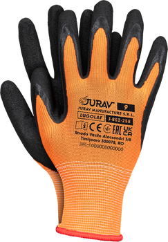 JURAV Orange Arbeitshandschuhe mit Latex Foam Beschichtung