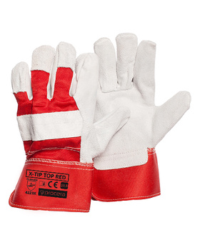 Leder Arbeitshandschuhe X-Tip Top Rot 10,5