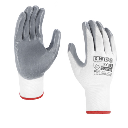 PROCERA Arbeitshandschuhe X-Nitron mit Nitril-Beschichtung , Weiss/Grau