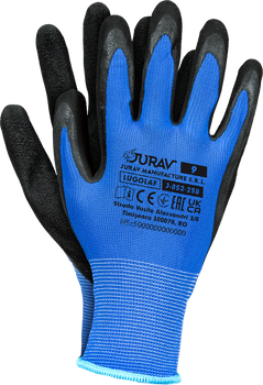 JURAV Blau Arbeitshandschuhe mit Latex Foam Beschichtung