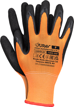 JURAV Orange Arbeitshandschuhe mit Latex Foam Beschichtung