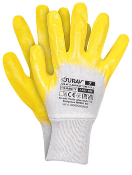 Gelb Arbeitshandschuhe  mit Nitril-Beschichtung Jurav Tismanity , Gelb/Weiss