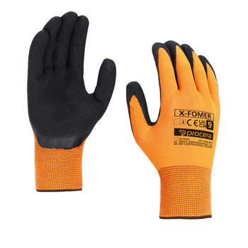 PROCERA Arbeitshandschuhe X-Fomer mit Latex-Beschichtung, Orange/Schwarz