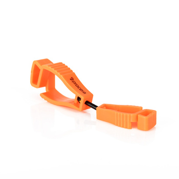 X-Clip Orange zum Befestigen der Handschuhe an der Hose