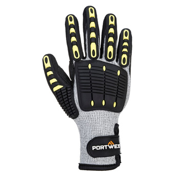 Portwest A729 - Schnittschutz Winter- Stoßschutz- Handschuhe Klasse C Grau/Schwarz