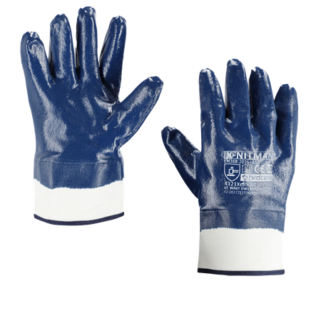 X-Nitman Nitril Arbeitshandschuhe mit Strickbund | Farbe: Blau