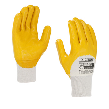 Arbeitshandschuhe Gelb Procera X-Citan mit Nitril-Beschichtung , Orange/Weiss