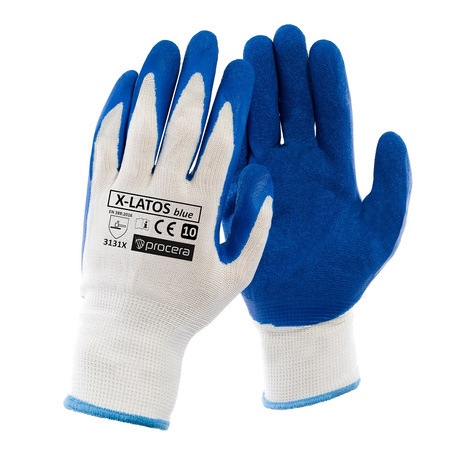 PROCERA Latex Arbeitshandschuhe X-Latos Blau