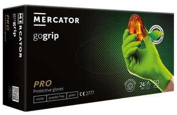 MERCATOR gogrip Grün 50x Nitrilhandschuhe puderfreie 3x dickere