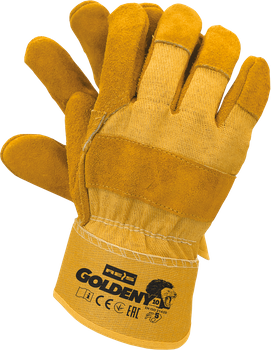 Leder Arbeitshandschuhe GOLDENY mit Rindsleder verstärkt